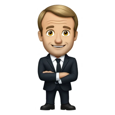 emmanuel macron qui fait un signe avec ses doigts sticker