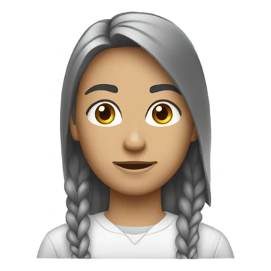 Девушка шатенками с длинными волосами, в белой футболке, с серо-зелено и карими глазами, маленькие губы, маленький нос sticker