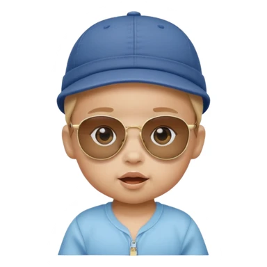 Bebé con gorra y gafas de sol sticker