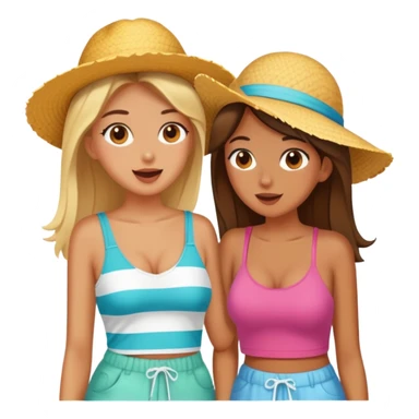 Best friends gossiping at the beach sticker