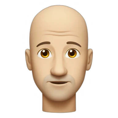 bald man with a big nose with no mustache sticker