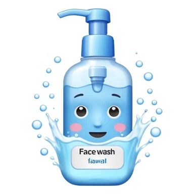 nettoyant visage avec ecriture "nettoyant visage" sticker