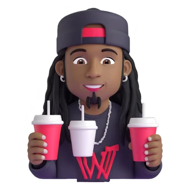 lil wayne with two styrofoam cups sticker