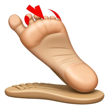 emoji of a human foot pressing on the ground, with two short curved pressure lines under the sole to show the weight and pressing effect, simple cartoon style sticker