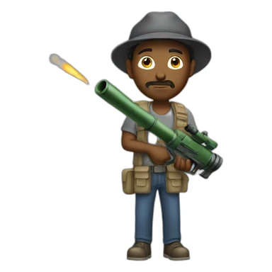 man with bazooka sticker