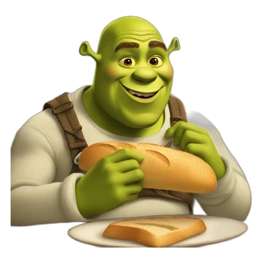 Shrek eat bread sticker