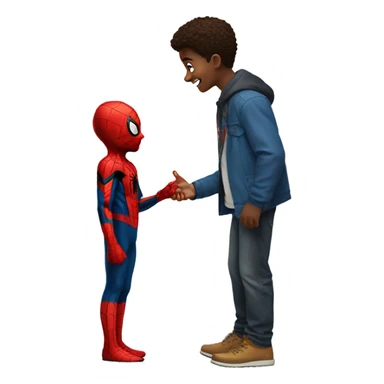Spider-Man with a young boy sticker