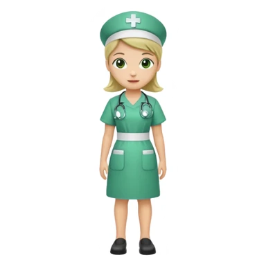 green dressed nurse sticker