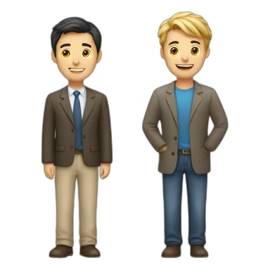 translator with 2 people next to him sticker