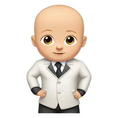 the boss baby coat suit with less hair sticker