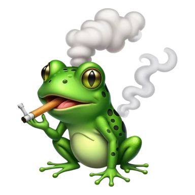 Frog coughing up smoke sticker