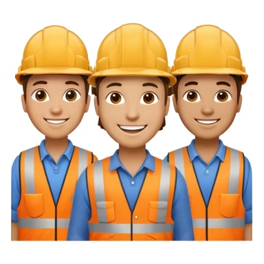 Happy Construction workers sticker