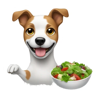 Dog eating a salad sticker