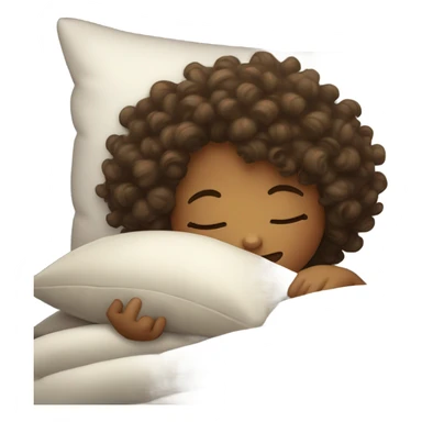 Curly hair girl sleeping on pillow  sticker