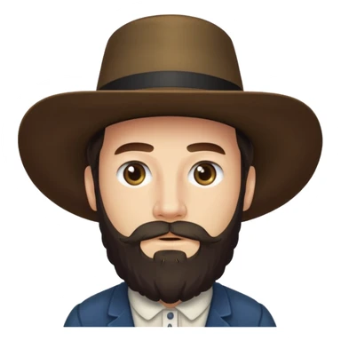 Amish man with beard and with no mustache sticker