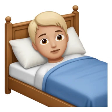 Person resting on a bed sticker
