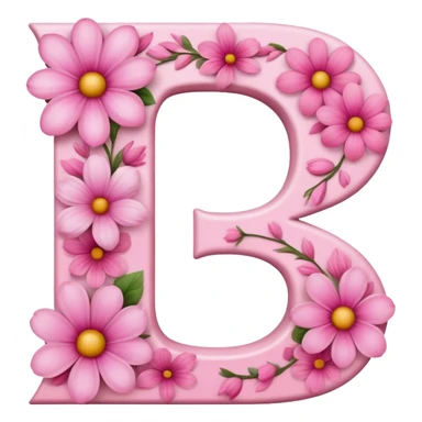 Pink, romantic, flowery, the letter “D” sticker