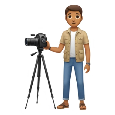 man standing full body with camera sticker