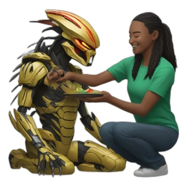 The predator/yautja making a gift sticker