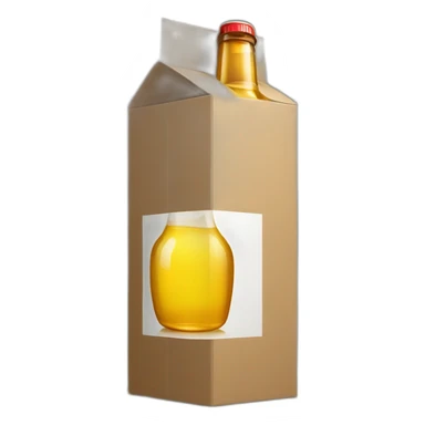 bottle of alcoholinside the box sticker