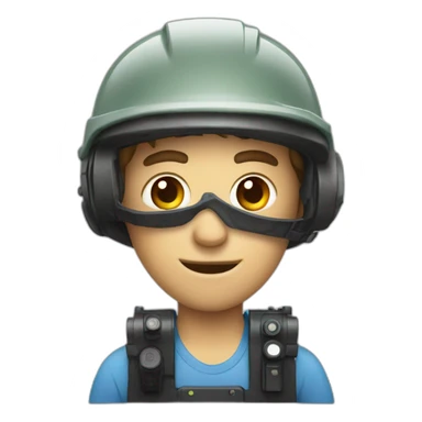 An Australian lad wearing a helmet with camera attached to it sticker