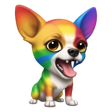 rainbow pride angry chihuahua sticker