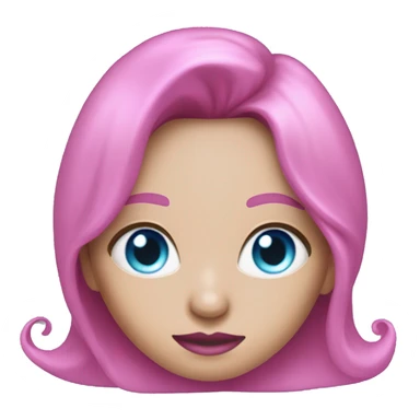 magical diva with thin pink andromedan skin long hair and blue eyes glowing third eye sticker