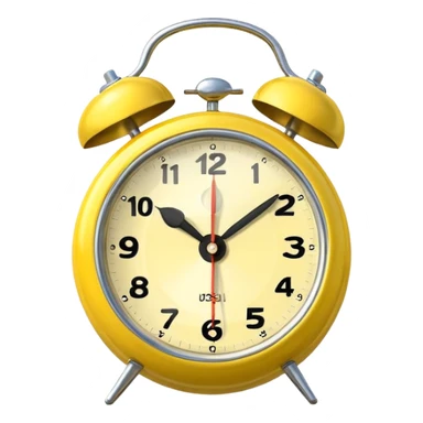 yellow alarm clock with a bell on top sticker