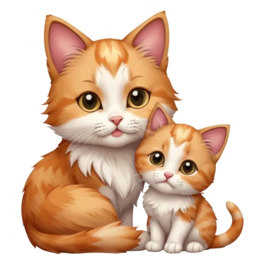 Kitten kissing mommy on the eye with affection and lots of cuteness sticker