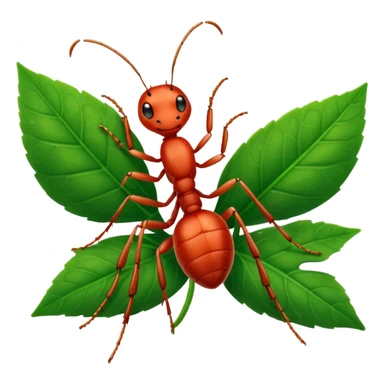 a red ant on leaf sticker
