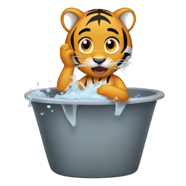 A tiger washing his hair sticker