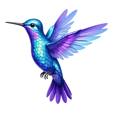 purple and blue hummingbird sticker