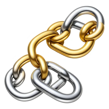 Two interlocking chain links, one gold and one silver, representing the connection and stacking of habits sticker