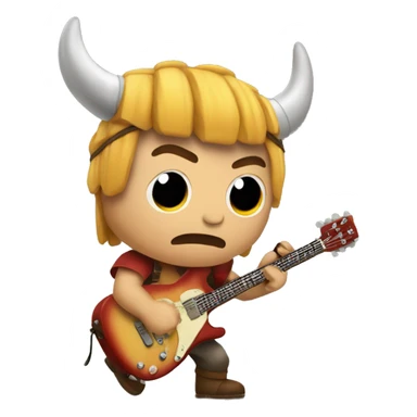 Un mutante redondo vikingo tocando una guitarra electrica sticker