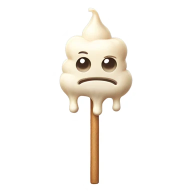 Melted marshmallow on a stick  sticker