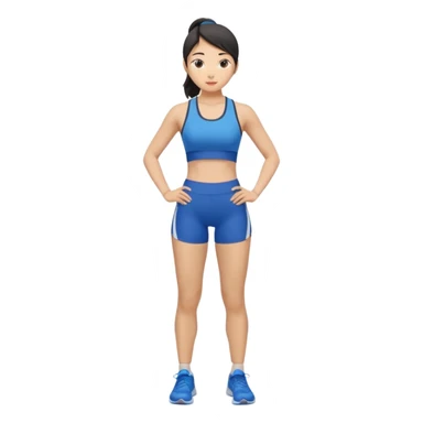 Asian women shining confident full body silm work out sticker