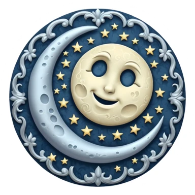 Damask moon sticker