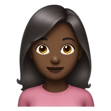 Woman with dark skin, big eyes an smiling sticker