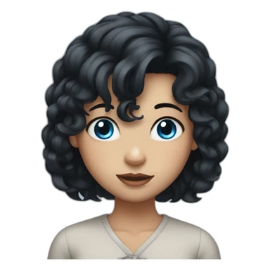 Girl with black hair and blue eyes and her hair is tied sticker