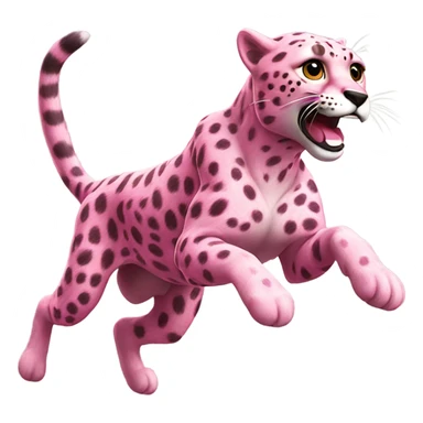 Realistic Pink cheetah running sticker