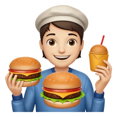 🥺 holding burger sticker