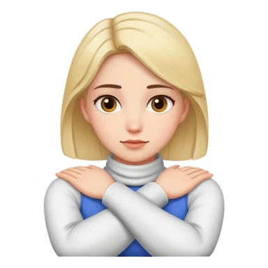 woman cross arms over neck sticker