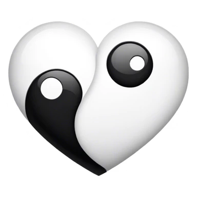 Yin and yang heart sticker