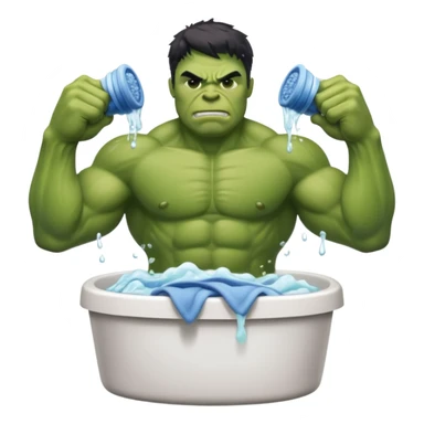 hulk lavando roupa sticker