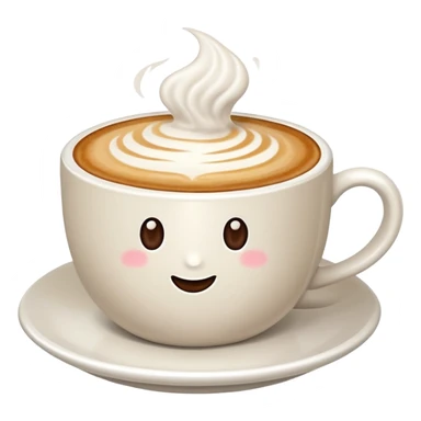 Cappuccino in big white cup without a face on it sticker