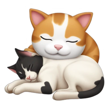 cat sleeping with cow sticker