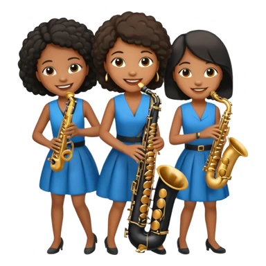 Chicas negras tocando el saxofon sticker