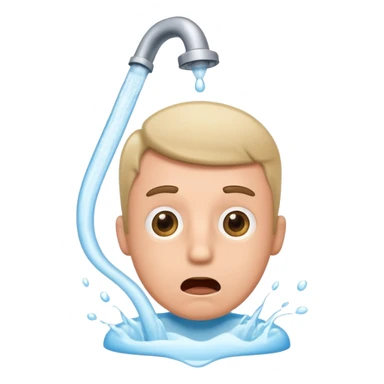 office man with a surprised face as toilet water pours over him sticker