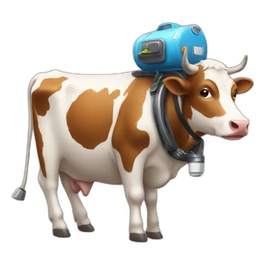 Cow with a jet pack sticker