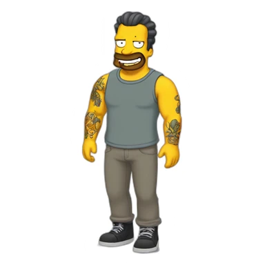 Tattooed man the Simpsons sticker